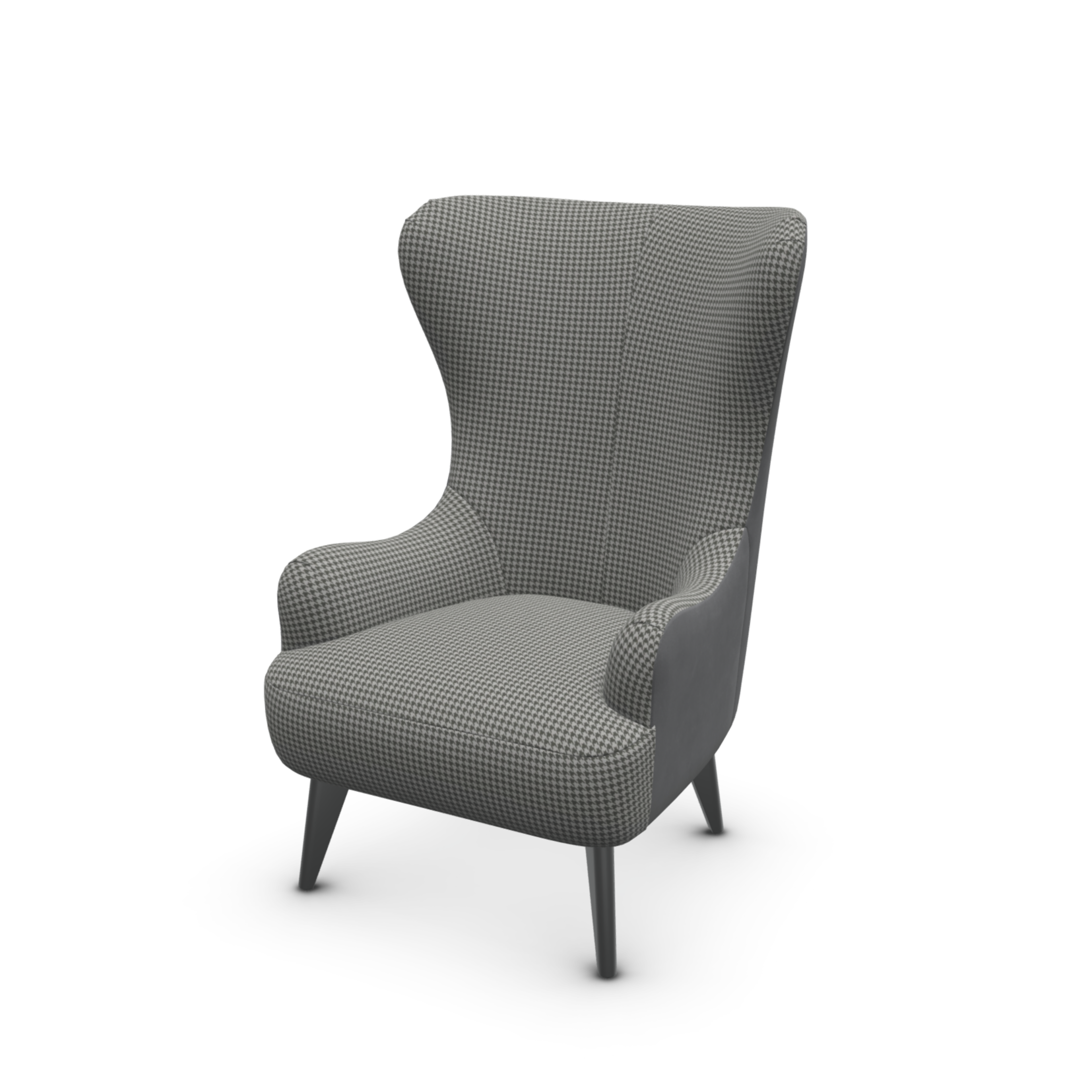 Bodil Dogtooth & Leather Accent Chair